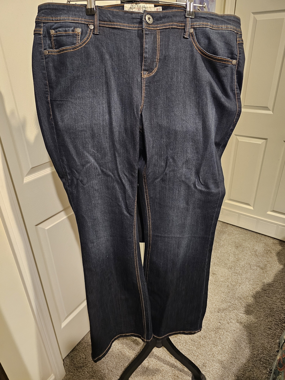 torrid Dark Indigo Boot Cut Jeans with Contrast Stitching